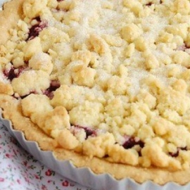 Песочный пирог с малиной