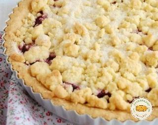 Песочный пирог с малиной